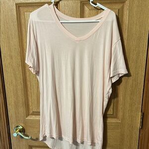 Light Pink V-Neck Women's Top